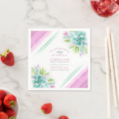 緑のピンクの水色のカスタムウェディングを多汁 スタンダードカクテルナプキン (インサイチュ)