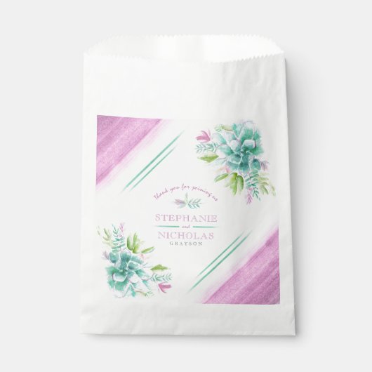 緑のピンクの水色のカスタムウェディングを多汁 フェイバーバッグ (正面)