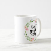 緑のピンクの花の最も最高のな熱狂した常におもしろいな熱狂したマグ コーヒーマグカップ (正面右)