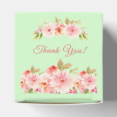 緑のピンクの花ブライダルシャワー感謝していユー フェイバーボックス (上部)