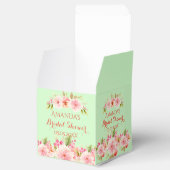 緑のピンクの花ブライダルシャワー感謝していユー フェイバーボックス (オープン)
