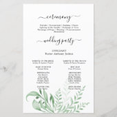 緑のピンクの花モダンの金ゴールド結婚式 (裏面)