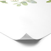 緑のピンクの金ゴールドブライダルティーパーティーウェルカムサイン ポスター (角)