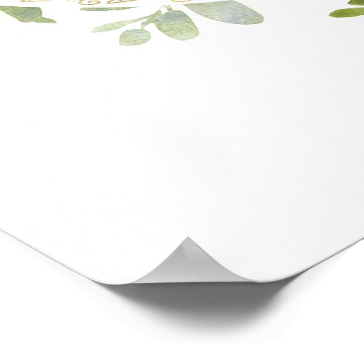 緑のピンクの金ゴールド女の子のベビーを振りかける歓迎のサイン ポスター (角)