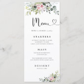 緑のピンク結婚ローズのメニュー メニュー (正面)