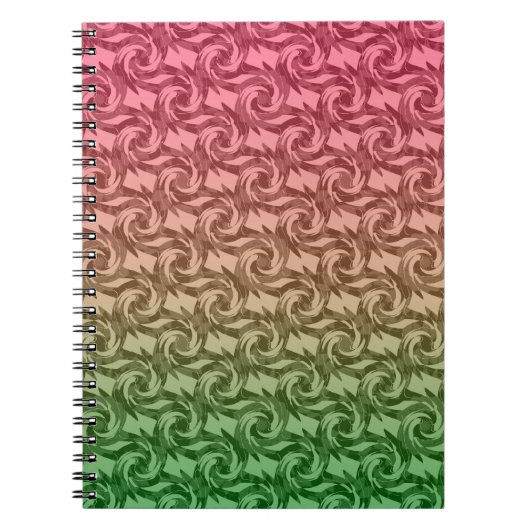 緑のピンク色のグラデーション ノートブック (正面)
