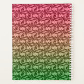 緑のピンク色のグラデーション プランナー手帳 (裏面)