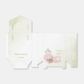 緑のピンク色の葉花結婚のロマンチック フェイバーボックス (折り畳みなし)