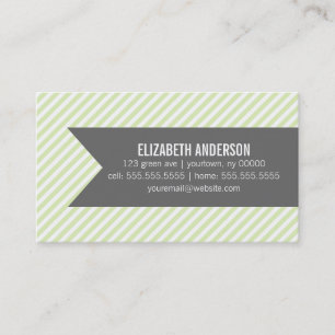 緑のピンストリップパターン 名刺