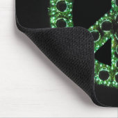 緑のピースサインのmousepad マウスパッド (コーナー)