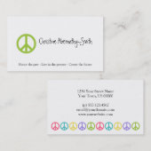 緑のピースマークの名刺 名刺 (正面/裏面)