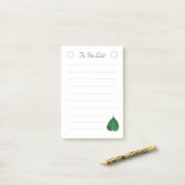 緑のピーパルの木の葉、蓮の花のリスト ポストイット (デスク上)