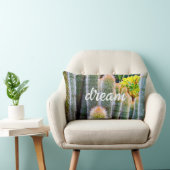 緑のファジーCactiフォトドリーム引用文スクリプトはっきりした ランバークッション (椅子)