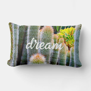 緑のファジーCactiフォトドリーム引用文スクリプトはっきりした ランバークッション