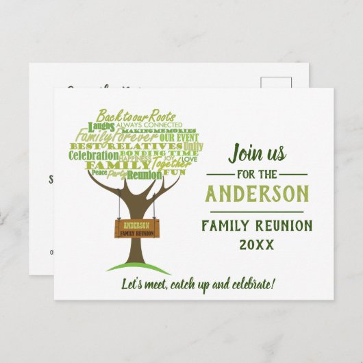 緑のファミリ懇親会日付ポストカードの保存 ポストカード (正面/裏面)