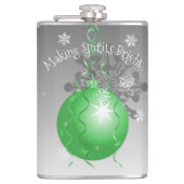 緑のファンシークリスマス飾りフラスコ フラスク (正面)