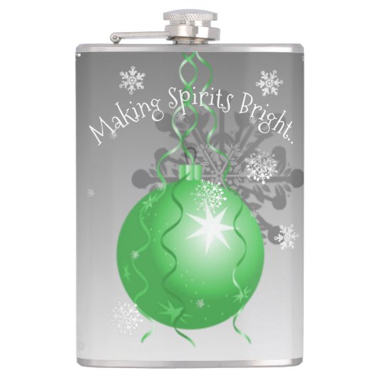 緑のファンシークリスマス飾りフラスコ フラスク (正面)