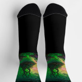 緑のファンタジーガーデンシーン ソックス (上部)