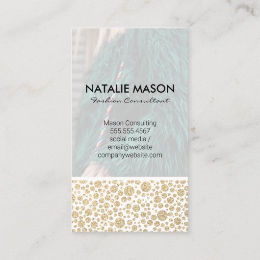 緑のファー |ファッションモデル |コンサルタント 名刺 (裏面)