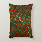 "緑のフィット目"、スクラッチまたは赤いグリッド。 アクセントクッション (正面(垂直))