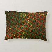 "緑のフィット目"、スクラッチまたは赤いグリッド。 アクセントクッション (裏面)