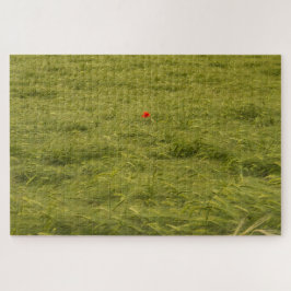 緑のフィールドで単独のポピー – 非常に困難 ジグソーパズル