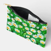 緑のフィールドの水色デイジー アクセサリーポーチ (見開き)