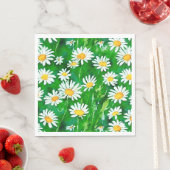 緑のフィールドの水色デイジー スタンダードランチョンナプキン (インサイチュ)