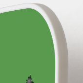 緑のフィールド漫画の可愛いパーソナライズされた牛 ピックルボールラケット (左詳細)