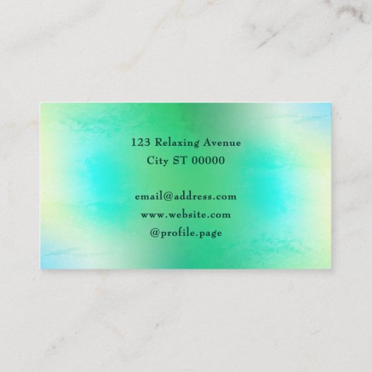緑のフェイク大理石のテクスチャ自然 名刺 (裏面)