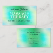 緑のフェイク大理石のテクスチャ自然 名刺 (正面/裏面)