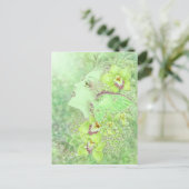 緑のフェイリーハガキ ポストカード (スタンド正面)