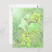 緑のフェイリーハガキ ポストカード (正面/裏面)