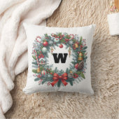 緑のフェスティバルクリスマスリース クッション (ブランケット)