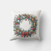 緑のフェスティバルクリスマスリース クッション (裏面)