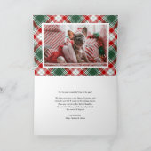 緑のフェスティバル格子模様メリークリスマスフォト シーズンカード (内部)