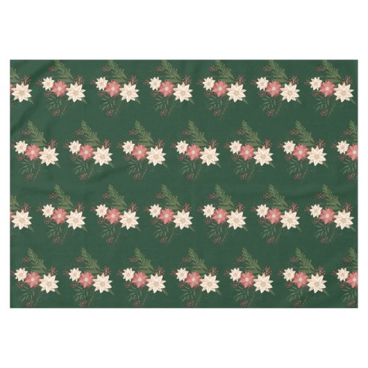 緑のフェスティバル植物性のクリスマス休暇 テーブルクロス (正面(横))