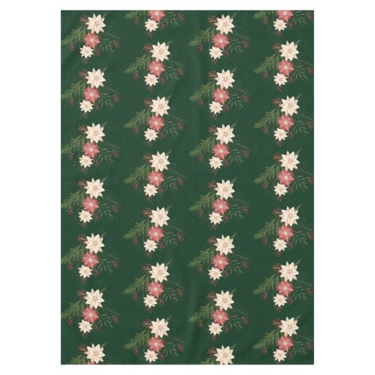 緑のフェスティバル植物性のクリスマス休暇 テーブルクロス (正面)