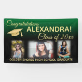 緑のフェードフィルタ効果フォト卒業バナー 横断幕 (横)