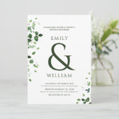 緑のフォトカップルのシャワー 招待状 (スタンド正面)