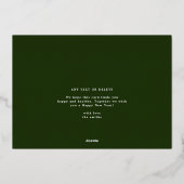 緑のフォトコラージュのモダン楽しい瞬間のフレーム 箔シーズンカード (裏面)