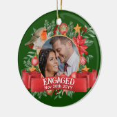 緑のフォトヴィンテージツリーのデコパーソナライズされたレーション セラミックオーナメント (左)