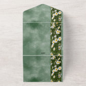 緑のフォーマルデイジーすべて1つの結婚式の招待 オールインワン招待状 (外側)