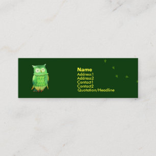 緑のフクロウのプロフィールカード スキニー名刺