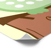 緑のフクロウの子供部屋アートプリント ポスター (角)