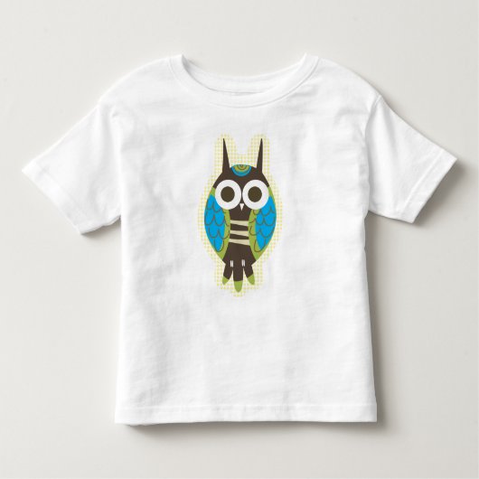 緑のフクロウの幼児のワイシャツ トドラーTシャツ (正面)