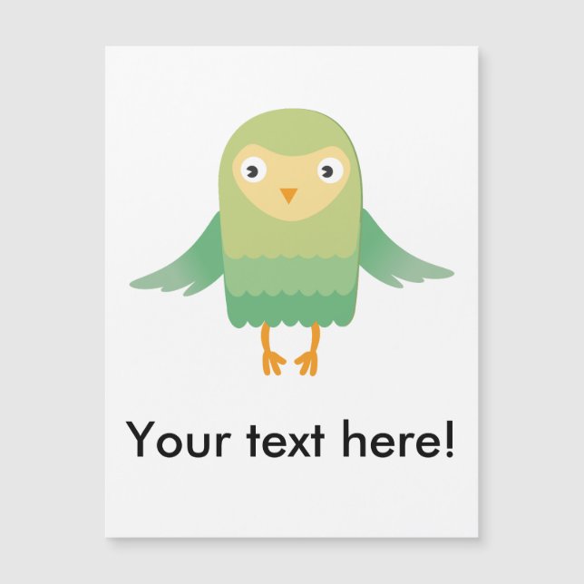 緑のフクロウの漫画 (正面)