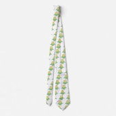 緑のフクロウの漫画 ネクタイ (裏面)