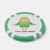 緑のフクロウの漫画 ポーカーチップ (シングル)
