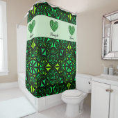 緑のフラクタル浴室シャワーカーテン シャワーカーテン (インサイチュ)